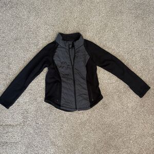 Mystree Quilted Softshell Jacket Women's size Small Grey and Black Hybrid